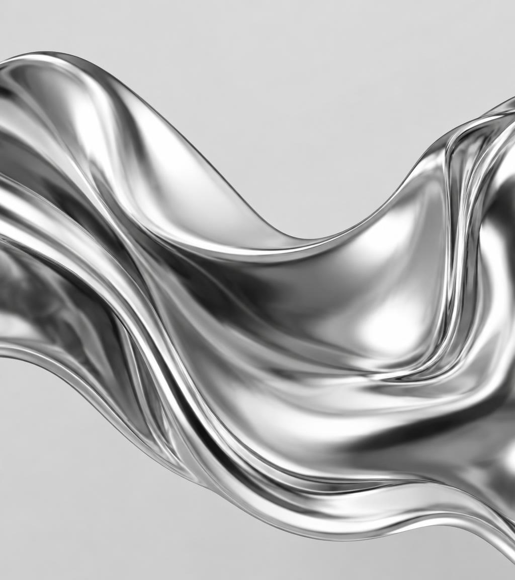Flowing liquid chrome sculpture